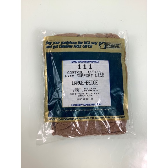 VTG Silkies Pantyhose Control top hose with leg support Beige large NEW - Picture 2 of 2